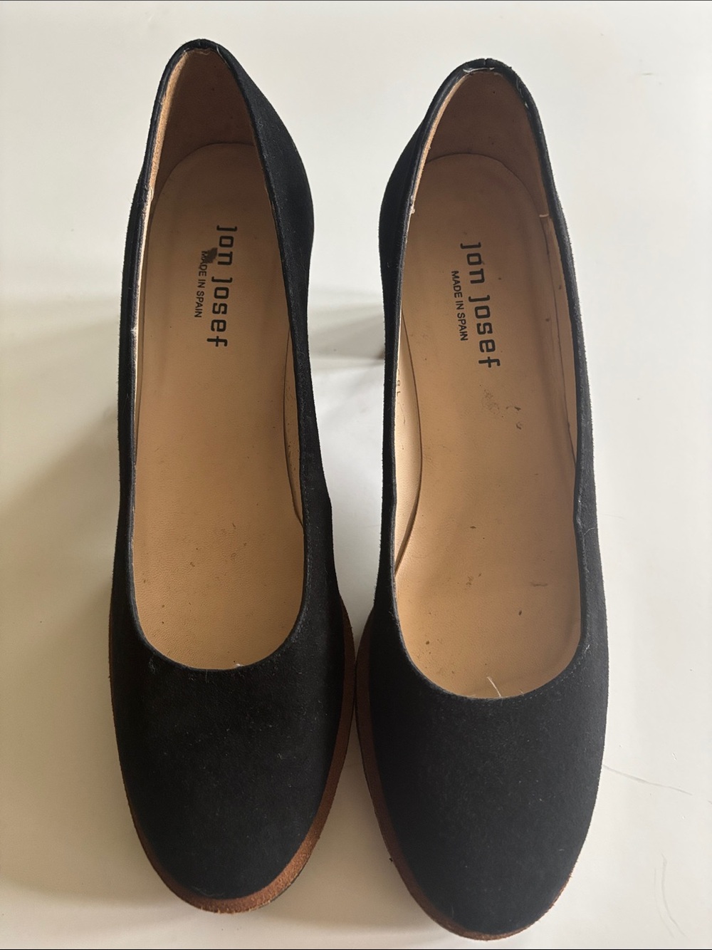 Jon Josef Black Suede heels Round-Toe Women’s Pumps